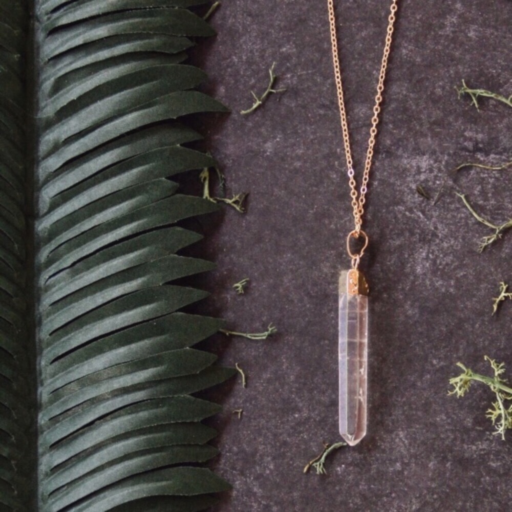 Clear Quartz Crystal Necklace